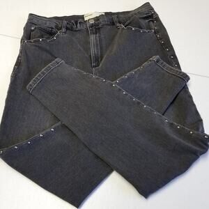 Garage Jeans Studded Sides Ultra High Rise Soft Gray Nice Size 13